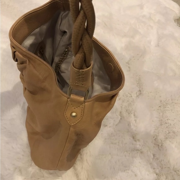 Botkier Soft Tan Leather Satchel Hobo Bag w/Gold Hardware, Chain & Dust Bag - Picture 7 of 12